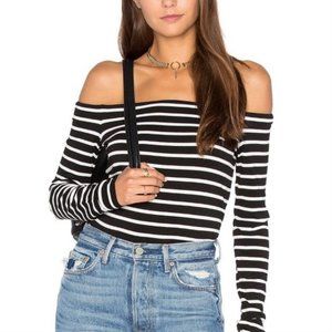 BAILEY 44 BW Jacqueline Striped Off Shoulder Top S